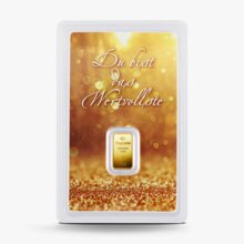 1 g Degussa Goldbarren - Geschenkblister: Du bist das Wertvollste