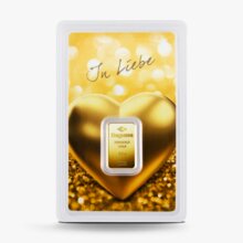 2,5 g Degussa Goldbarren - Geschenkblister: In Liebe