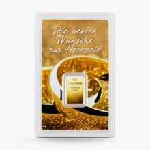 2,5 g Degussa Goldbarren - Geschenkblister: Die besten Wünsche zur Hochzeit