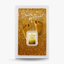 2,5 g Degussa Goldbarren - Geschenkblister: Zur Geburt