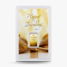 2,5 g Degussa Goldbarren - Geschenkblister: Happy Birthday