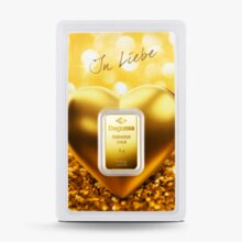 5 g Degussa Goldbarren - Geschenkblister: In Liebe