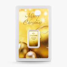5 g Degussa Goldbarren - Geschenkblister: Merry Christmas