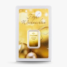 5 g Degussa Goldbarren - Geschenkblister: Frohe Weihnachten