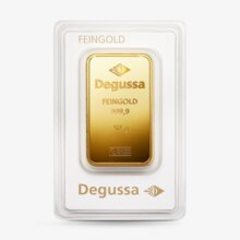 50 g Degussa  Goldbarren
