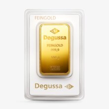 100 g Degussa Goldbarren (geprägt)