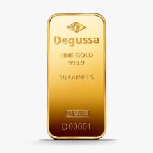 10 oz Degussa Goldbarren geprägt 