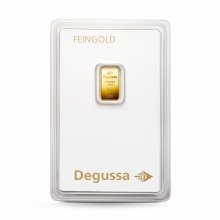 1 g Degussa Goldbarren (geprägt)