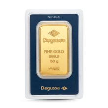 50 g Degussa Goldbarren (geprägt)