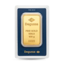 100 g Degussa Goldbarren (geprägt)