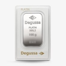 100 g Degussa Platinbarren (geprägt)
