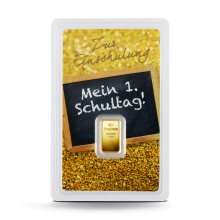 1 g Degussa Goldbarren - Geschenkblister: Zur Einschulung