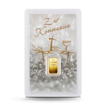 1 g Degussa Goldbarren - Geschenkblister: Zur Kommunion