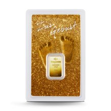 2,5 g Degussa Goldbarren - Geschenkblister: Zur Geburt