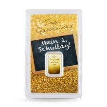 2,5 g Degussa Goldbarren - Geschenkblister: Zur Einschulung