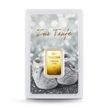 5 g Degussa Goldbarren - Geschenkblister: Zur Taufe