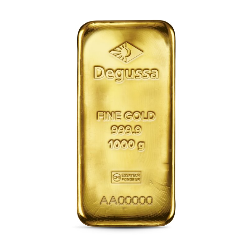'1000 g Degussa Goldbarren (gegossen)'