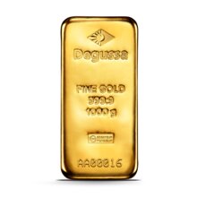 1000 g Degussa Goldbarren (gegossen)