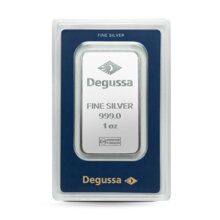 1 oz Degussa Silberbarren (geprägt)