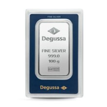100 g Degussa Silberbarren (geprägt)