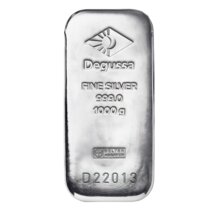 1000 g Degussa Silberbarren (gegossen)