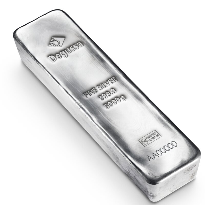 209010 5000 g degussa silberbarren gegossen 1 wahl freisteller 1
