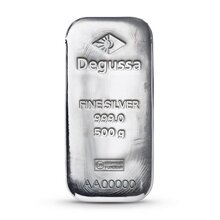 500 g Degussa Silberbarren (gegossen)