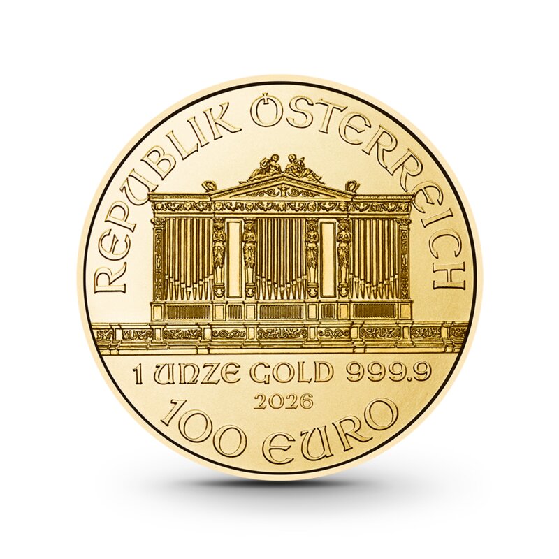 '1 oz Wiener Philharmoniker Goldmünze - 100 Euro Österreich 2026'