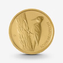 1/8 oz Heimische Vögel: Schwarzspecht Goldmünze - 20 Euro Deutschland 2021