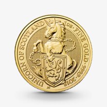 1 oz The Queen's Beasts: Unicorn of Scotland Goldmünze - 100 Pfund Großbritannien 2018
