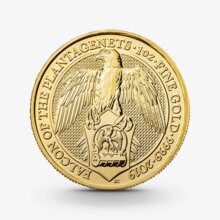 1 oz The Queen's Beasts: Falcon of the Plantagenets Goldmünze - 100 Pfund Großbritannien 2019