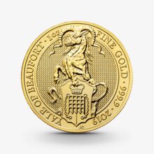1 oz The Queen's Beasts: Yale of Beaufort Goldmünze - 100 Pfund Großbritannien 2019