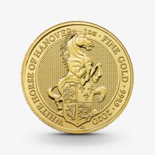 1 oz The Queen's Beasts: White Horse of Hanover Goldmünze - 100 Pfund Großbritannien 2020