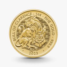 1 oz The Royal Tudor Beasts: Bull of Clarence Goldmünze - 100 Pfund Großbritannien 2023