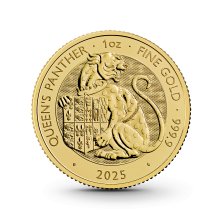 1 oz The Royal Tudor Beasts: Queen’s Panther Goldmünze - 100 Pfund Großbritannien 2025