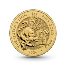 1 oz The Royal Tudor Beasts: Queen’s Lion Goldmünze - 100 Pfund Großbritannien 2026