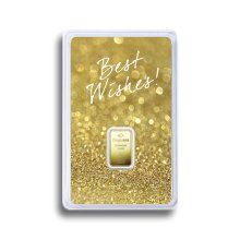1 g Degussa Goldbarren - Geschenkblister: Best Wishes
