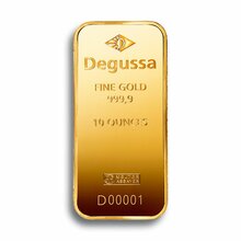 10 oz Degussa Goldbarren geprägt 