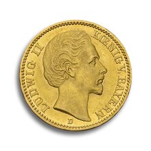 Bayern 20 Mark Ludwig II Kaiserreich Gold